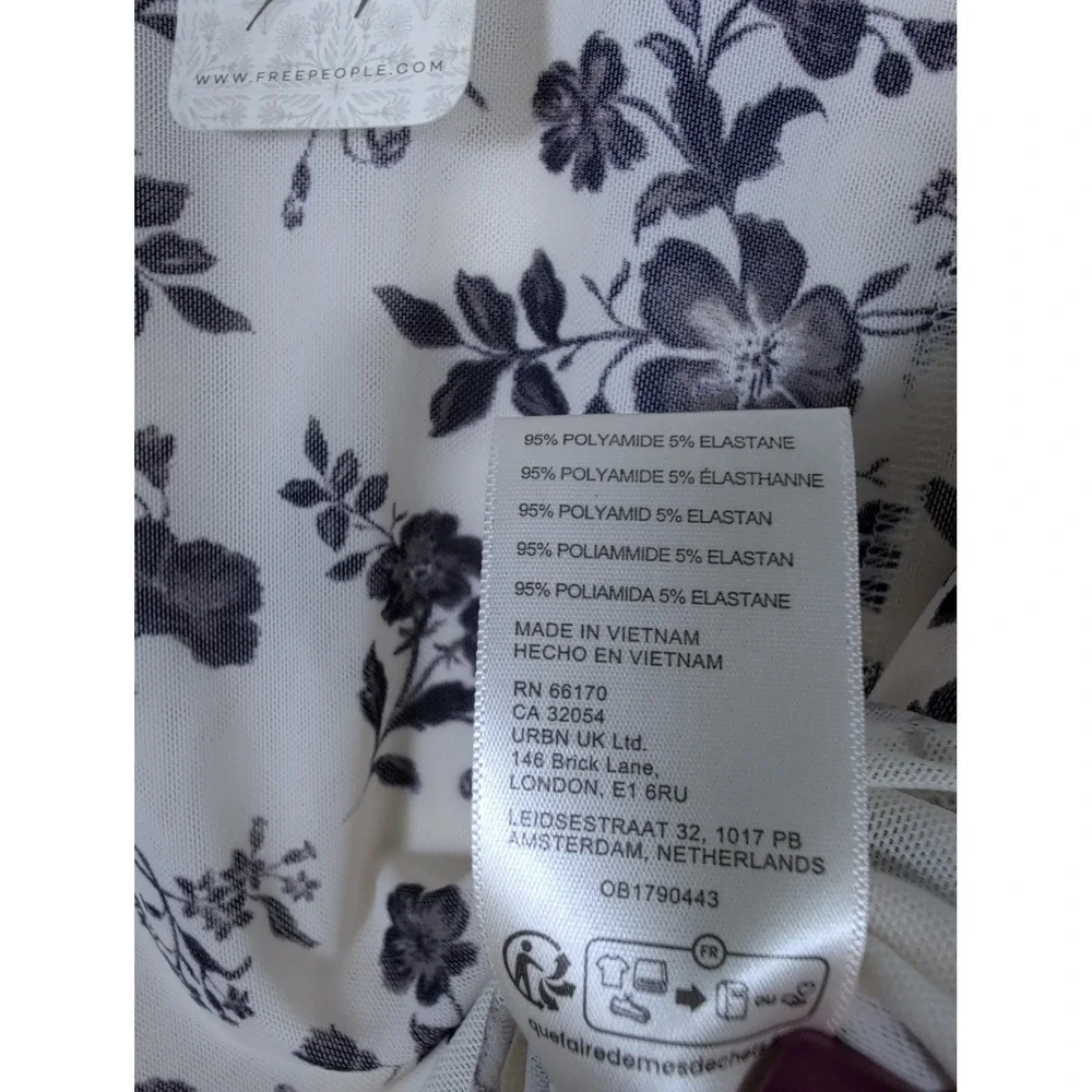 Free People Bettys Garden Top sz S Neutral Combo Ivory NWT's $68 Sheer LS